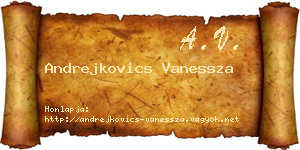 Andrejkovics Vanessza névjegykártya